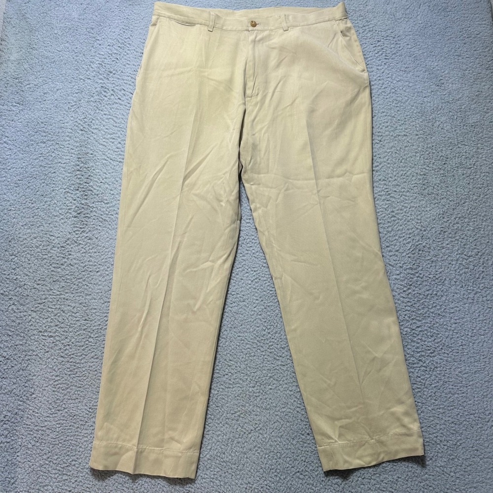 Pusser's West‎ Indies Mens 38W 32L Silk Cotton Blend Khaki Dress Pants